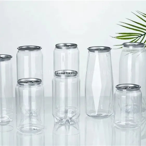 200pcs 330ml/250ml Can with Lid PET Bottle Cap Lid PET Can for Milk Tea/coffee/Beverage/Drink