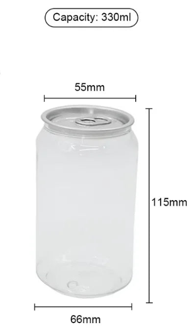 200pcs 330ml/250ml Can with Lid PET Bottle Cap Lid PET Can for Milk Tea/coffee/Beverage/Drink