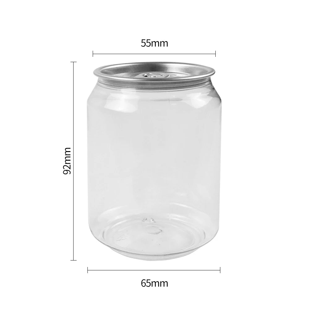 200pcs 330ml/250ml Can with Lid PET Bottle Cap Lid PET Can for Milk Tea/coffee/Beverage/Drink