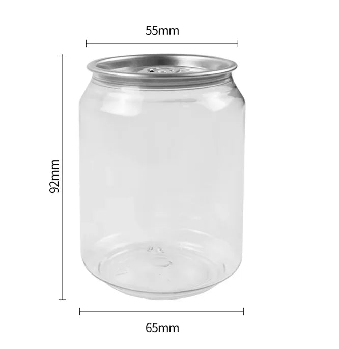 200pcs 330ml/250ml Can with Lid PET Bottle Cap Lid PET Can for Milk Tea/coffee/Beverage/Drink