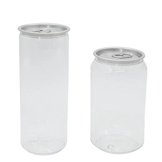 200pcs 330ml/250ml Can with Lid PET Bottle Cap Lid PET Can for Milk Tea/coffee/Beverage/Drink